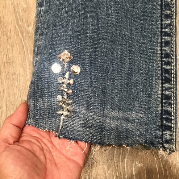 MISS ME Distressed Beaded Jeans Size 25 - Picture 7 of 7